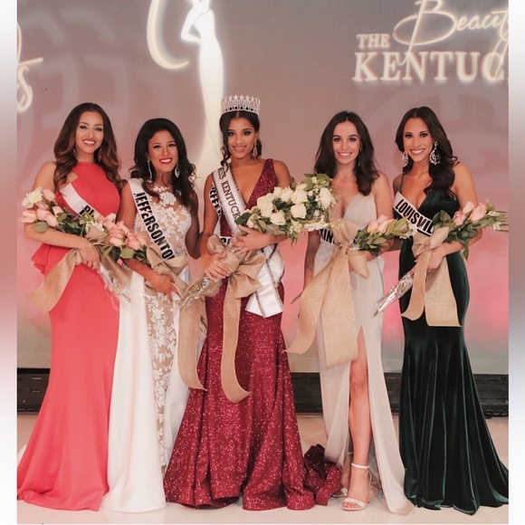 Gray Jovani Lace Up Gown - Picture 3 of 3